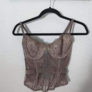 Victoria's Secret lace mesh and velvet corset bustier sz 36C